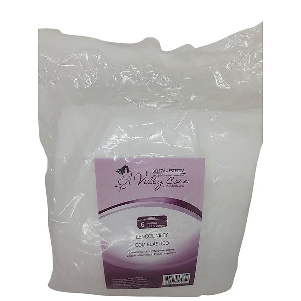 Lençol Descartável com elástico em TNT Vilty - 2,15x0,90m - pacote c/ 6 unid.