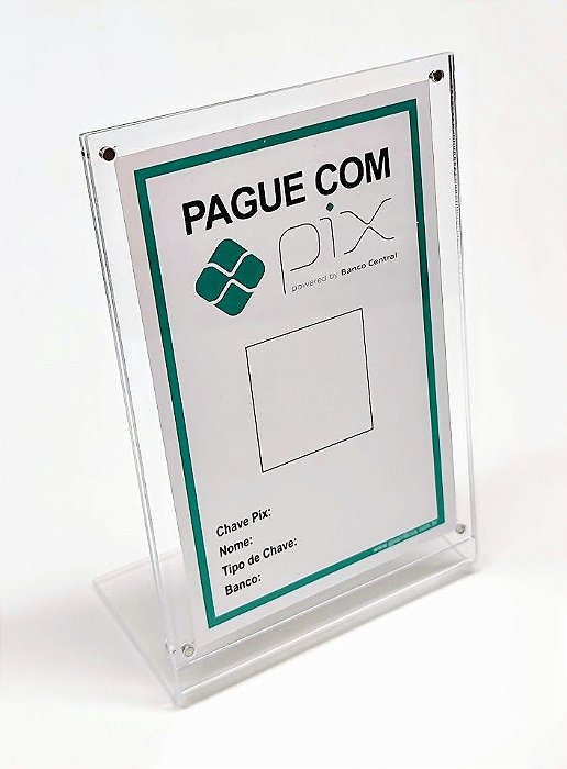 Plaquinha para PIX Tam. 10x15cm + Arte + Midia Impressa