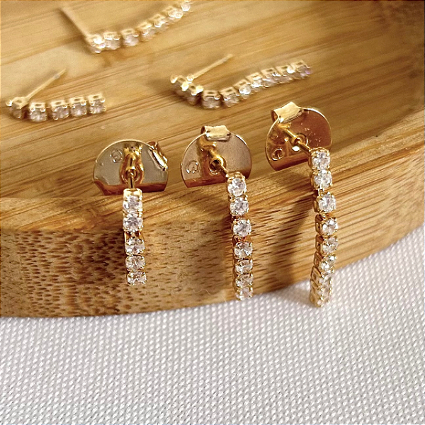 Trio Sophia Palito com Micro Zircônias em Banho Ouro18k