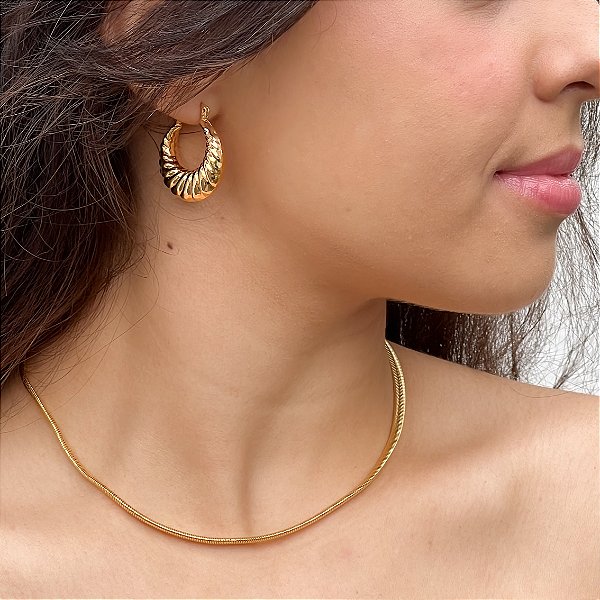 Argola Lorena em Banho Ouro18k