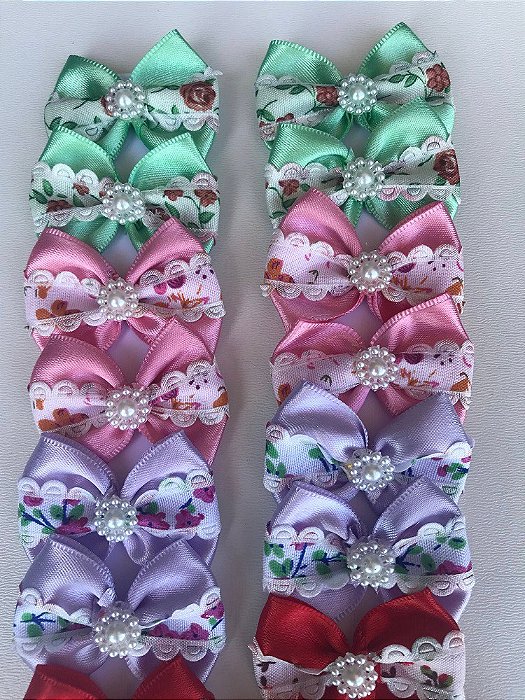 Laço Renda Floral, c/ 20 und, tam M