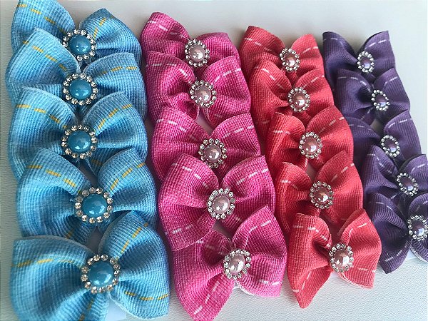 Laço luxo gravatinha pesponto, c/ 20 und, tam M