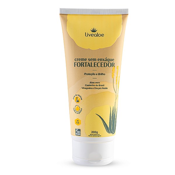 Creme capilar sem enxágue fortalecedor 200ml - LiveAloe