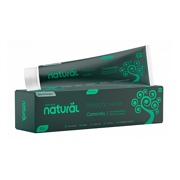 Creme dental natural sem flúor com camomila 80g - Orgânico Natural