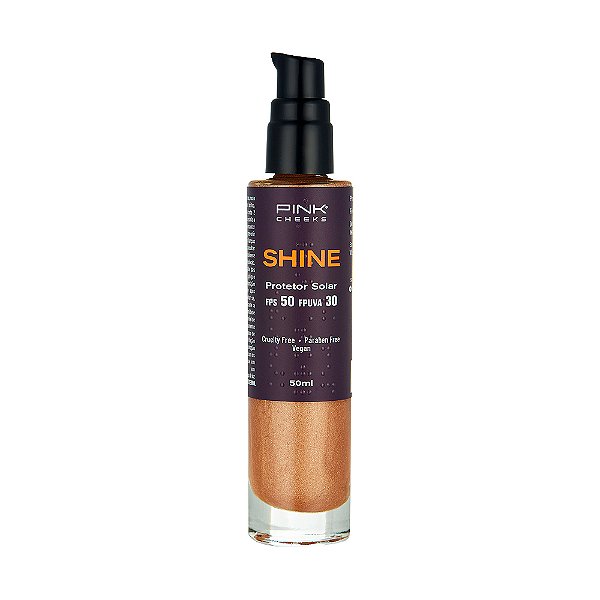 Protetor solar com iluminador Shine 50ml - Pink Cheeks