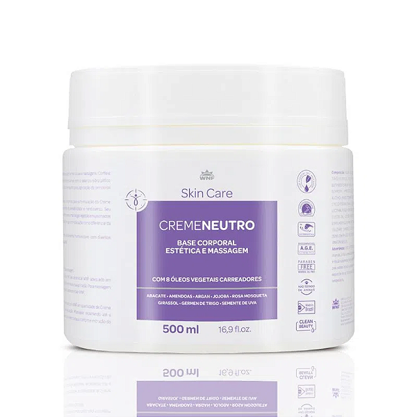 Creme base neutra estética e massagem 500g - WNF