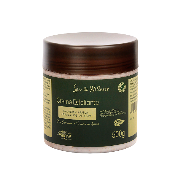 Creme esfoliante com óleos essenciais e sementes de apricot 500g - Arte dos Aromas