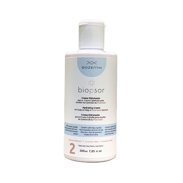 Creme hidratante para couro cabeludo para pele com psoríase e sensível 200ml - Biozenthi
