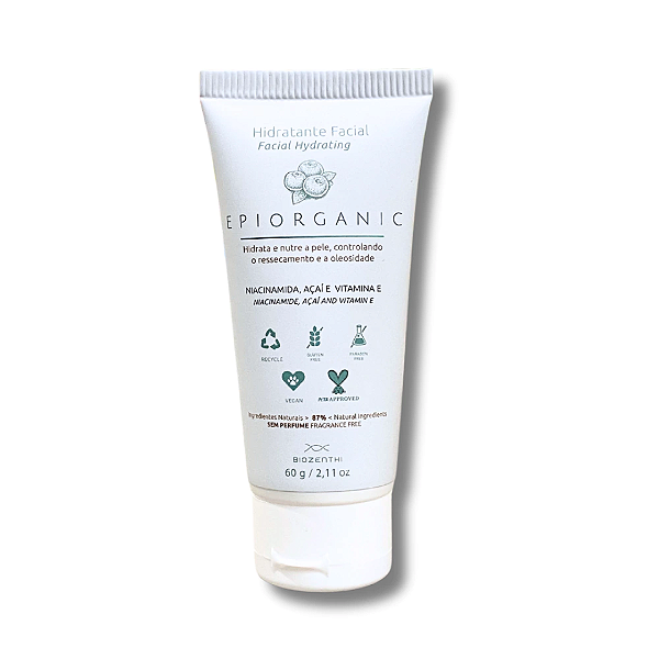Hidratante facial epiorganic com niacinamida, açaí e vitamina E 60g - Biozenthi