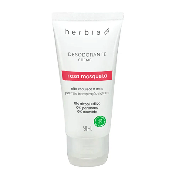 Desodorante creme clareador rosa mosqueta 50ml - Herbia