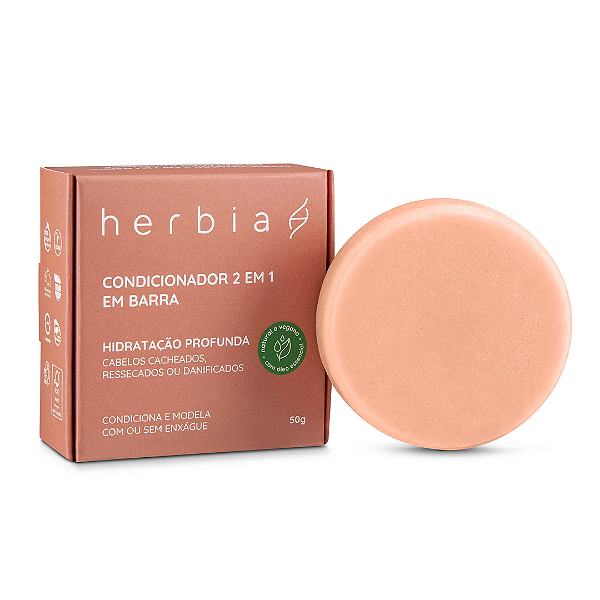 Condicionador em barra 2 em 1, 50g - Herbia