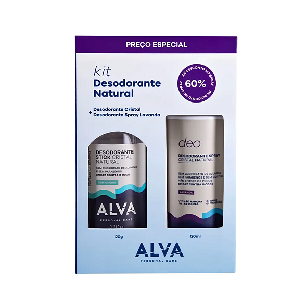 Kit transição desodorante natural 120g