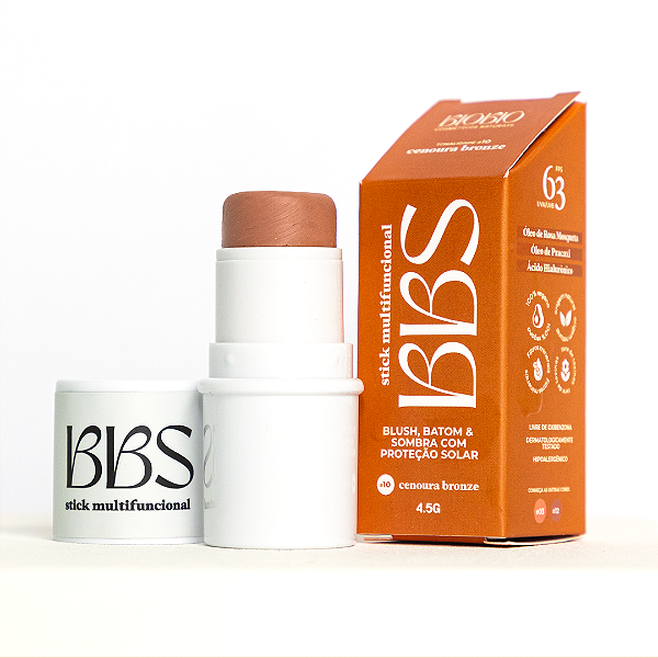 Blush Batom e Sombra 3 em 1 com Protetor Solar FPS 63 4,5g - BioBio