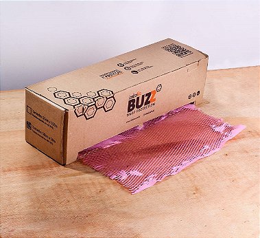 Papel Kraft Colmeia Buzz Rosa 50cm x 50m rende 80m