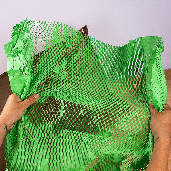 Papel Kraft Colmeia Buzz Verde Aruba 5 Folhas 50x50cm