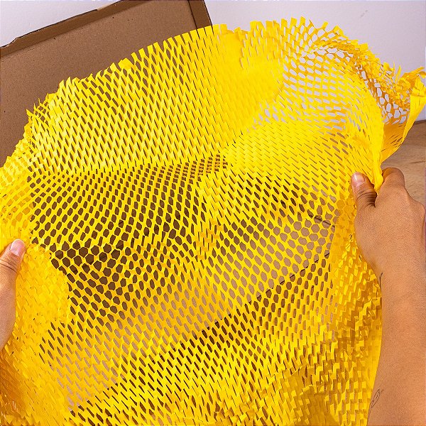 Papel Kraft Colmeia Buzz Amarelo Rio De Janeiro 5 Folhas 50x50cm