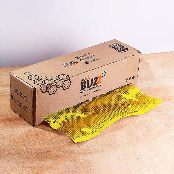 Papel Kraft Colmeia Buzz Amarelo Rio de Janeiro 50cm x 50m rende 80m