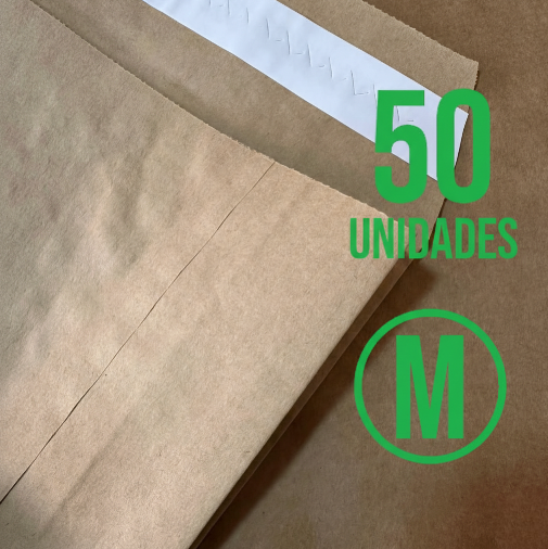 Envelope de Segurança de Papel Kraft Tamanho M | 50 Unidades