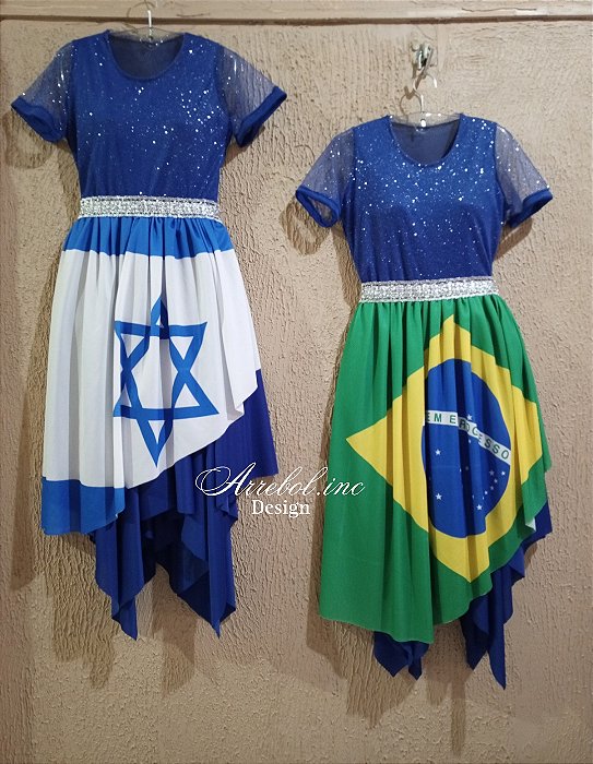 Vestido nação com cinto