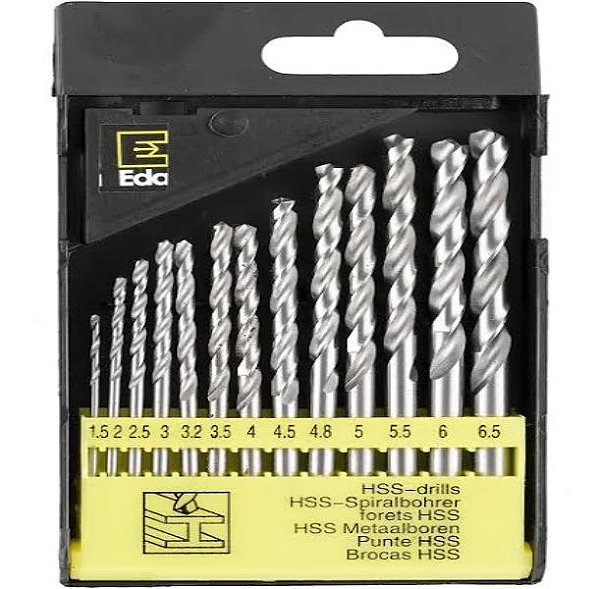 Kit de Brocas Aço Rápido 13 peças