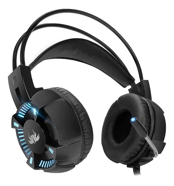Headset Gamer Knup Kp-464 Preto Com Luz Led