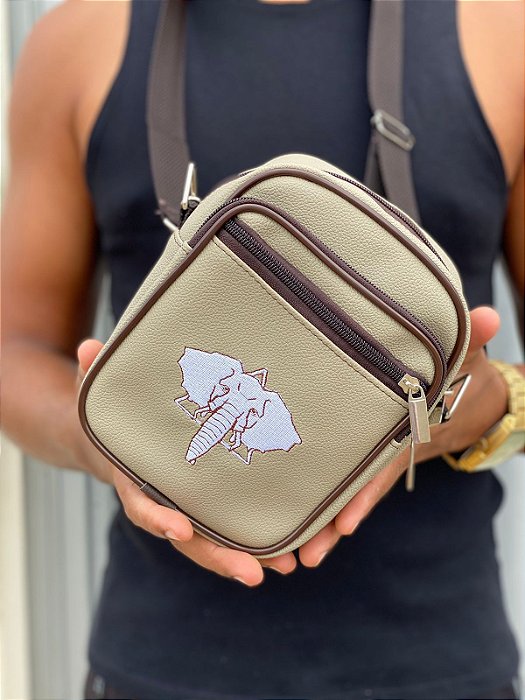 Shoulder bag REFERENCE® bege e marrom-café