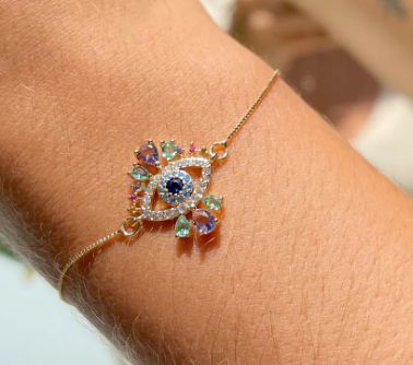 Pulseira Cristal Ametista Olho Grego -  SP