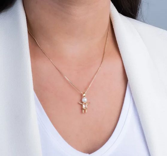 Colar com Pingente Menino tipo palito