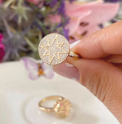 Anel Mandala Estrela Brilhante - SP