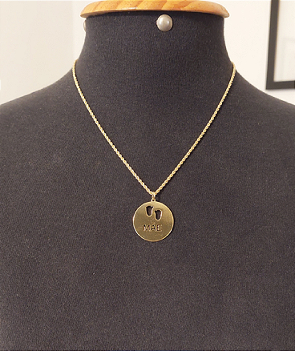 Colar com medalha mãe - 45 cm - ZP