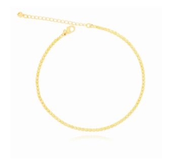 Tornozeleira Riviera Amarela Folheado Ouro 18K
