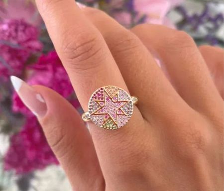 Anel Mandala Estrela Brilhante Colorida - SP