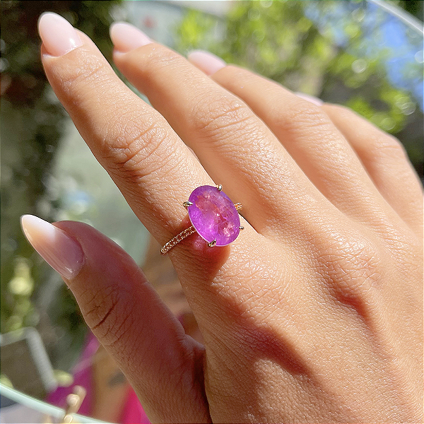 Anel  Drops Ametista Fusion Oval - SP