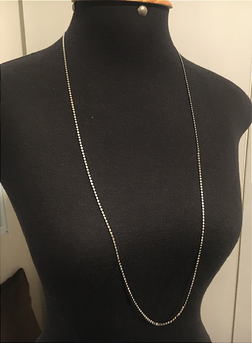 Colar longo chatinho - banhado a rodium  - 90 cm TJ