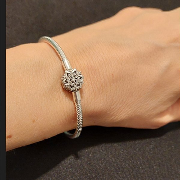 Pulseira Lisa, fecho Estrela Polar - Inspiração Grandes Marcas - Prata925