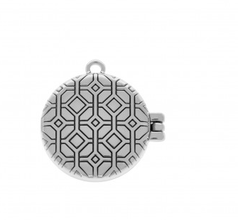 Relicário Mosaico prateado - ALT