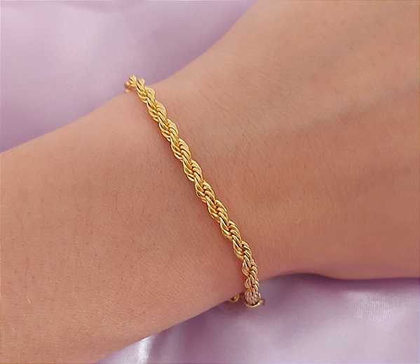 Pulseira Grossa tipo Cordão Baiano - 3mm - MC