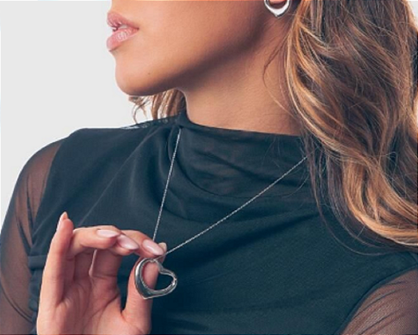 Colar Coração Aberto -  ZP