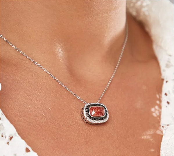 Colar Ice Morganita - rodium  - SP