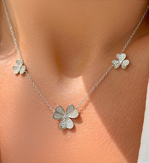 Colar Frivole - 3 motivos - Prata - SP