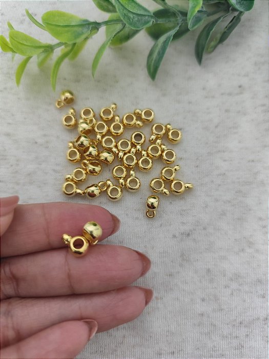 Caneca ABS 4x9mm Ouro (10un)