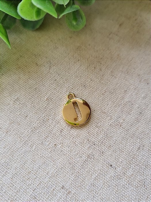 Pingente Letra J 16mm Ouro (un)