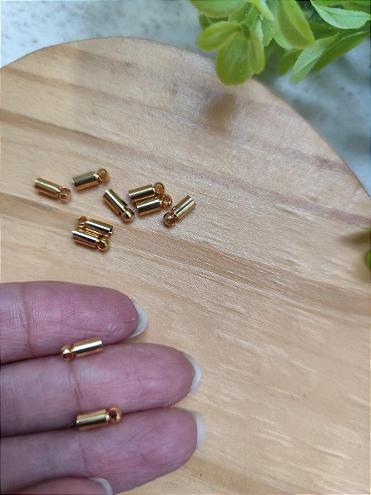 Terminal Copinho 3mm Ouro (10un)