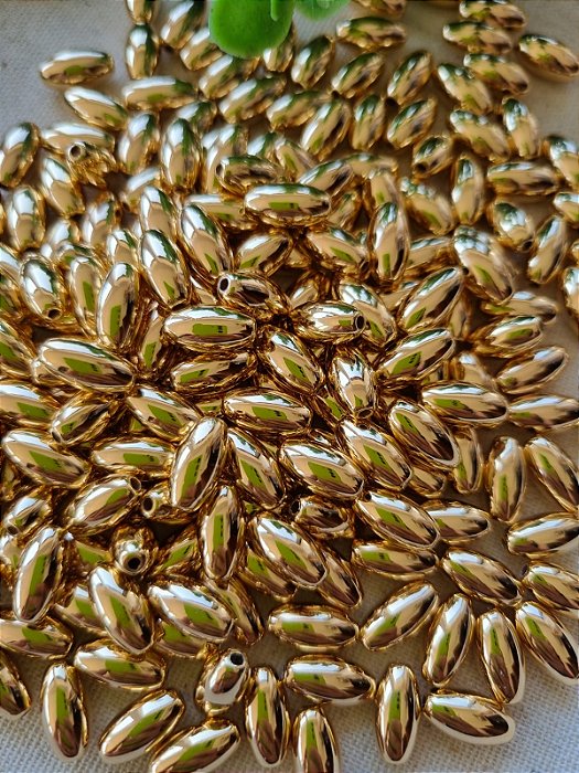 Entremeio Arroz ABS 1.2cm Ouro (10gr - Aproximadamente 43un)