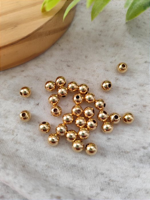 Bolinha ABS 6mm Ouro (10gr - Aproximadamente 78un)
