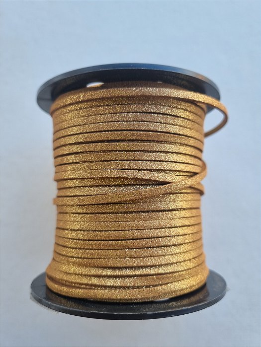 Cordão de Camurça Marrom Cintilante 2.7mm (Metro)