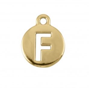 Pingente Letra F 16mm Ouro (un)