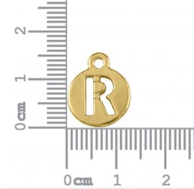 Pingente Letra R 16mm Ouro (un)