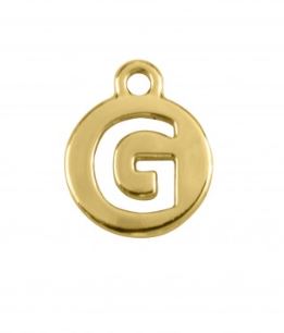 Pingente Letra G 16mm Ouro (un)