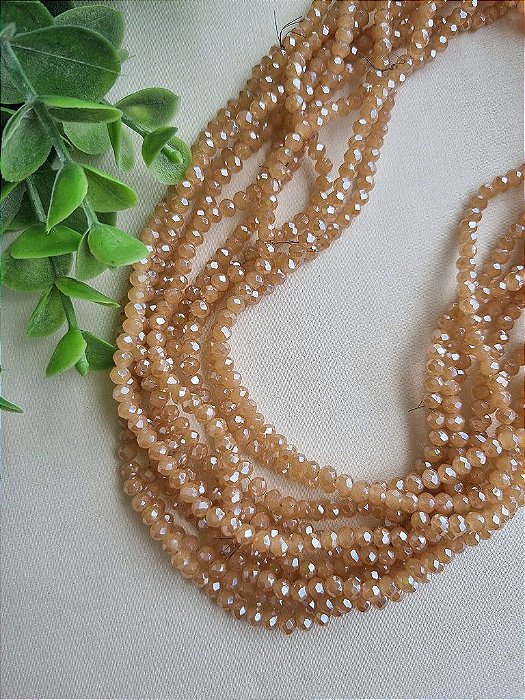 Cristal Doce de Leite 4mm (1 Fio- Aproximadamente 120un)